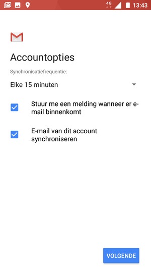 Selecteer VOLGENDE
