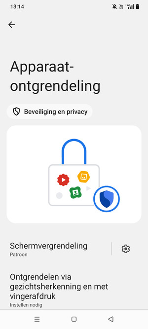 Uw telefoon is nu beveiligd met een schermvergrendeling