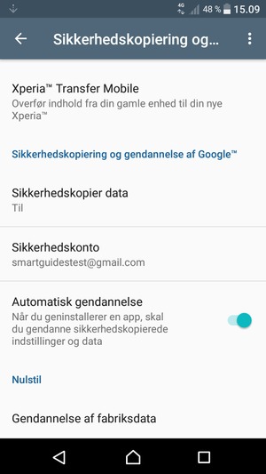 Vælg Sikkerhedskonto