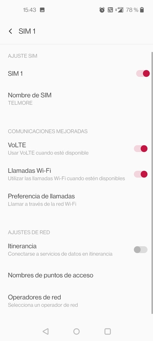 Para cambiar la red en caso de problemas de conectividad, seleccione Operadores de red