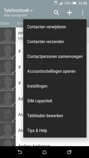 Selecteer Contactpersonen samenvoegen