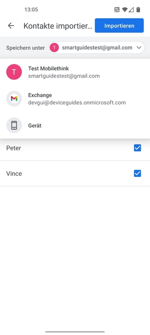 Wählen Sie Ihr Google Konto