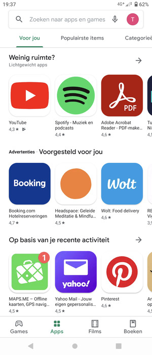 Selecteer de zoekbalk