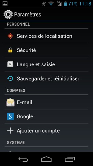 Faites défiler et sélectionnez Sécurité