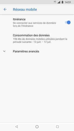 Activer ou désactiver Itinérance