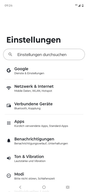 Wählen Sie Netzwerk & Internet