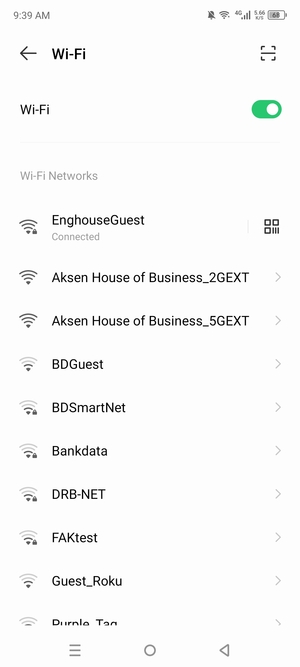 You are now connected to the Wi-Fi network