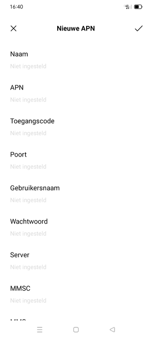 Voer internetgegevens in