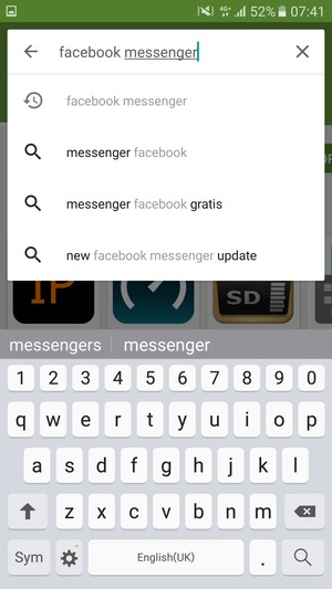 Voer de app-naam in en selecteer Zoek