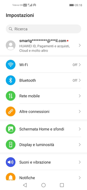 Seleziona Wi-Fi
