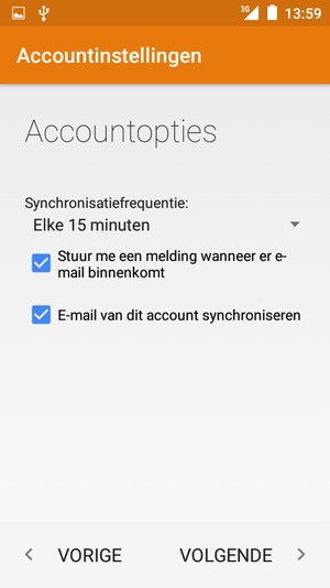 Selecteer VOLGENDE