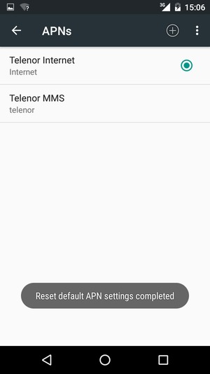 Your phone will reset to default Internet and MMS settings