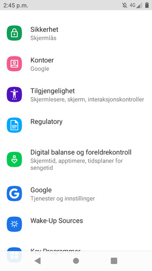 Bla til og velg Sikkerhet
