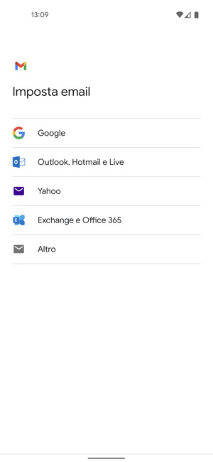 Seleziona Exchange e Office 365