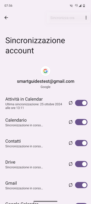 Le tue informazioni verranno sincronizzate