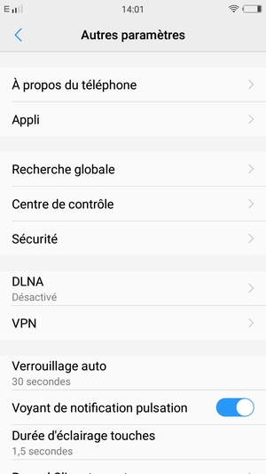 Faites défiler et sélectionnez Sécurité