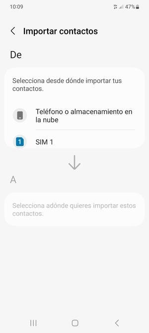 Seleccione SIM 1 o SIM 2