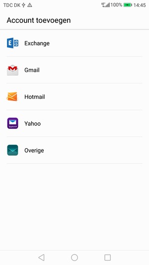 Selecteer Gmail of Hotmail