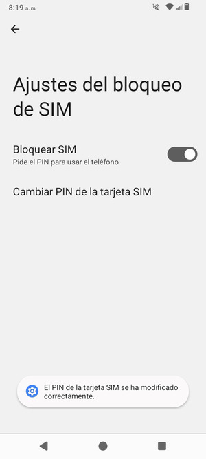 Su PIN de la tarjeta SIM ha sido cambiado