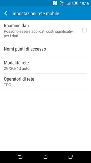 Seleziona Nomi punti di accesso