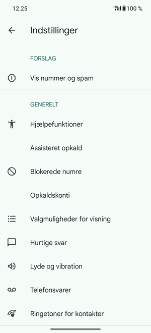 Vælg Telefonsvarer