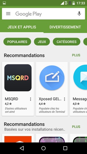 Sélectionnez la barre de Recherche