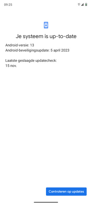 Als uw telefoon up-to-date is, zult u het volgende scherm zien