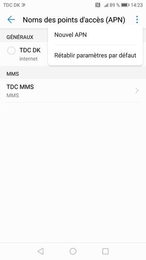 Sélectionnez Retablir paramètres par défaut