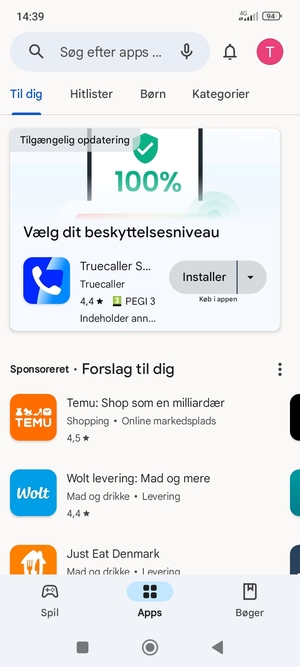 Vælg søgefeltet