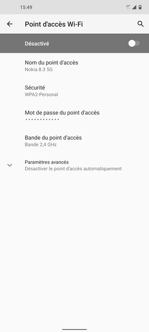 Activer le Point d'accès Wi-Fi