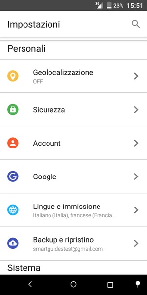 Scorri e seleziona Sicurezza