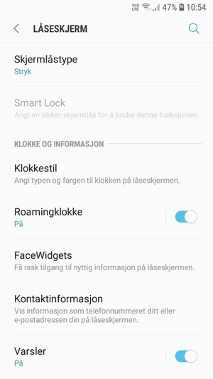 Velg Skjermlåstype