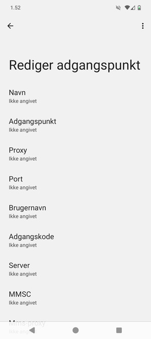 Indtast internet-oplysninger