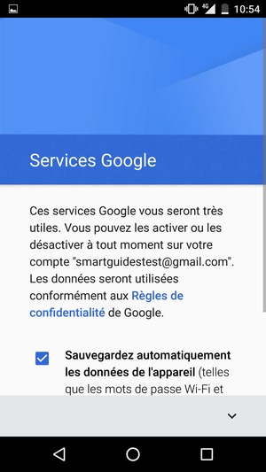 Sélectionnez le bouton V