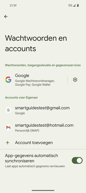 Selecteer uw Google-account