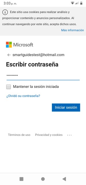 Introduzca su contraseña y seleccione Iniciar sesión