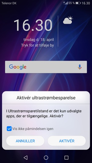 Vælg AKTIVÉR