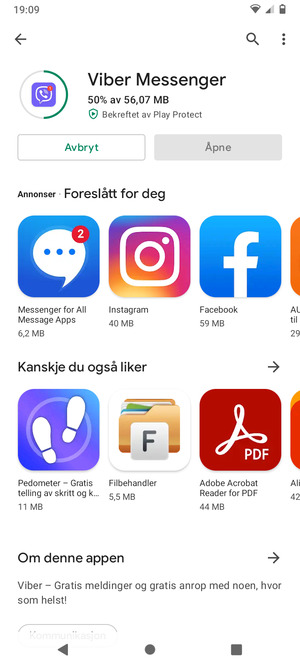 Vent til installasjonen er ferdig