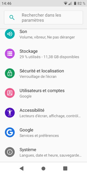 Faites défiler et sélectionnez Système