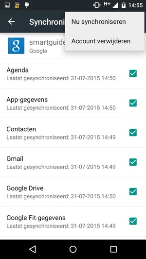 Selecteer Nu synchroniseren