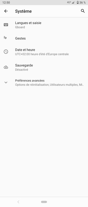 Sélectionnez Sauvegarde