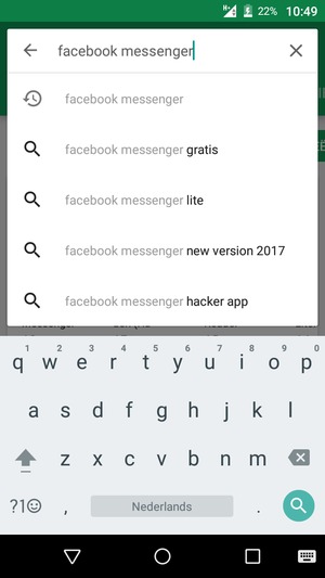 Voer de app-naam in en selecteer Zoeken