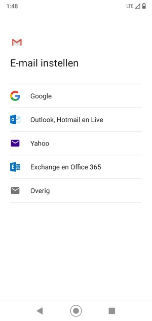 Selecteer Outlook, Hotmail en Live