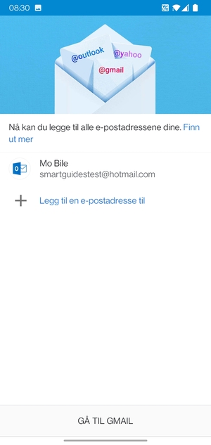 Velg GÅ TIL GMAIL