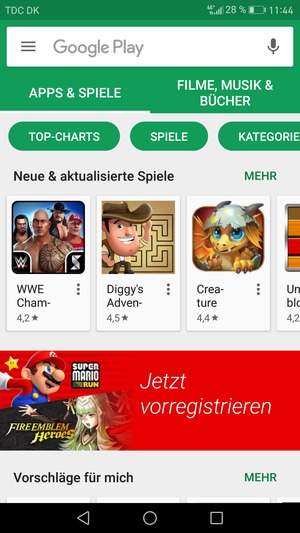 Wählen Sie die Suchleiste
