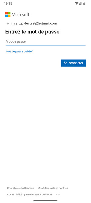 Saisissez votre mot de passe et sélectionnez Se connecter