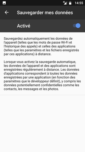 Sélectionnez le bouton Retour