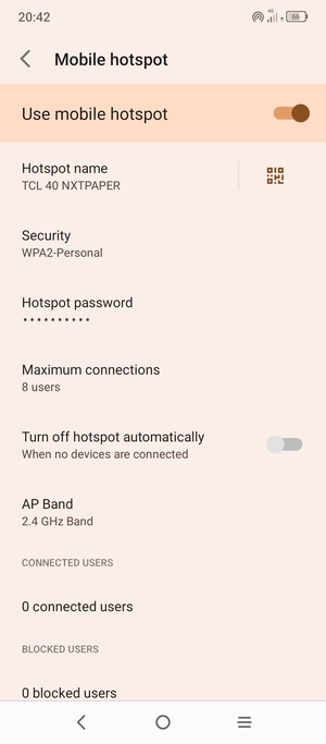 Your phone is now set up for use as a modem