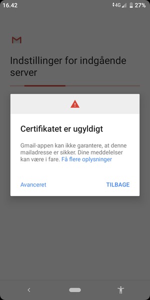 Vælg TILBAGE