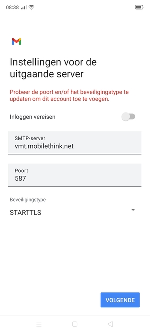 Selecteer Beveiligingstype